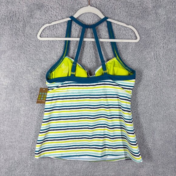 NWT Title Nine Pele Underwire Tankini Top Blue Green Stripe Outdoor Swim Active - Picture 3 of 3